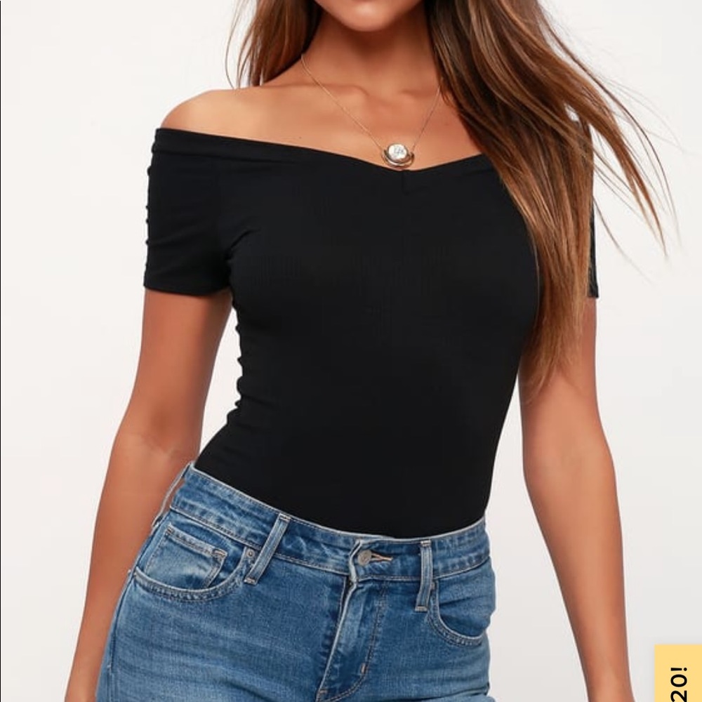 Black Off the Shoulder Bodysuit